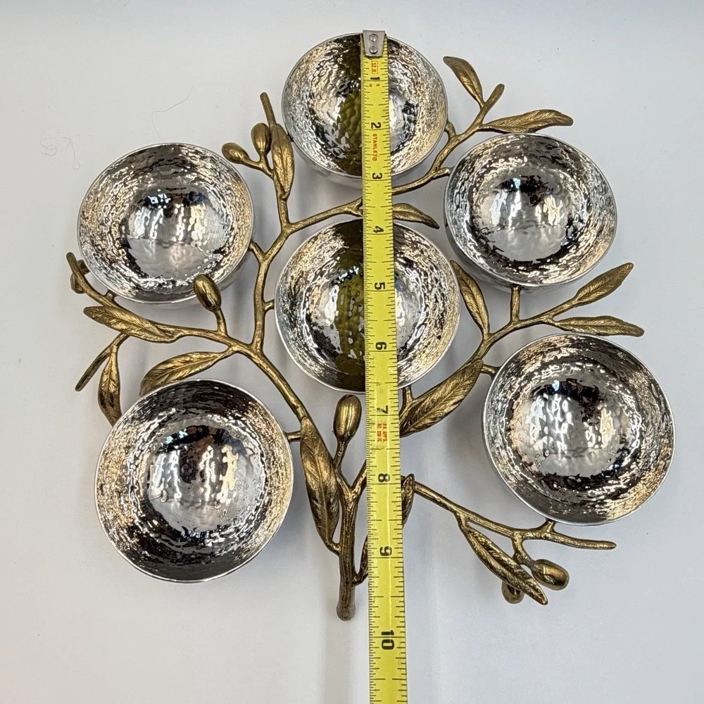 Michael Aram Olive Branch Seder Plate Passover Stainless Steel Brass